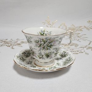 Vintage Royal Albert Fine Bone China Footed Teacup and Saucer - "Lambeth"